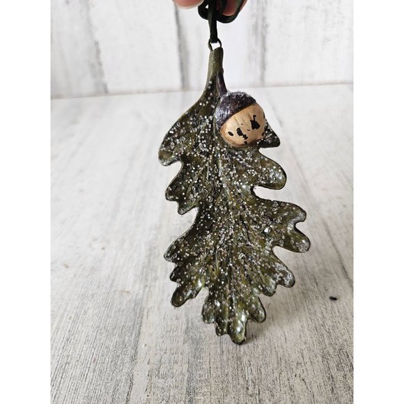 Leaf acorn ornament glitter unique axis tree - Picture 1 of 9